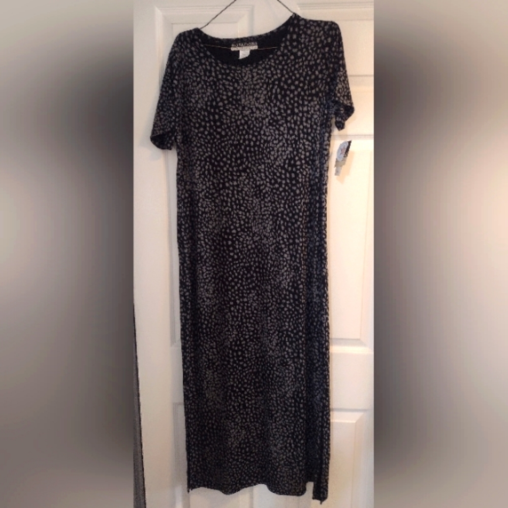 NWT woman's Notations Clothing Company size M black and grey dress